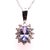 Contemporary 14 Karat White Gold Necklace With Diamonds and Oval Tanzanite Pendant For Sale - Image 3 of 12