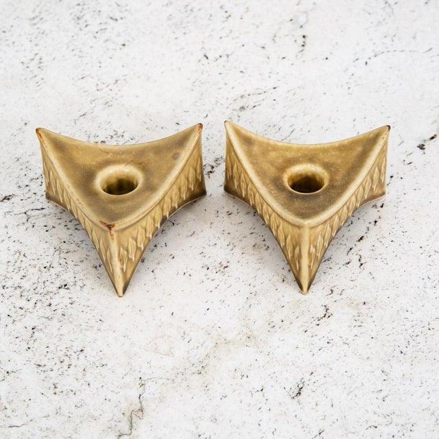 Mid Century Modern Candlestick Holders Set 2 Quistgaard Relief Kronjyden Danish For Sale In Sacramento - Image 6 of 12