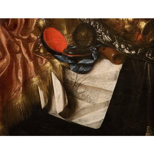 Franciscus Gysbrechts, Still Life Vanitas Gysbrechts, 17th Century, Oil Painting on Canvas, Framed For Sale - Image 8 of 15