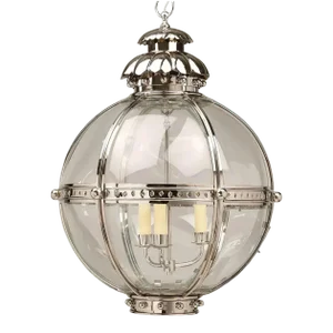 Nickel and Glass Globe Lantern