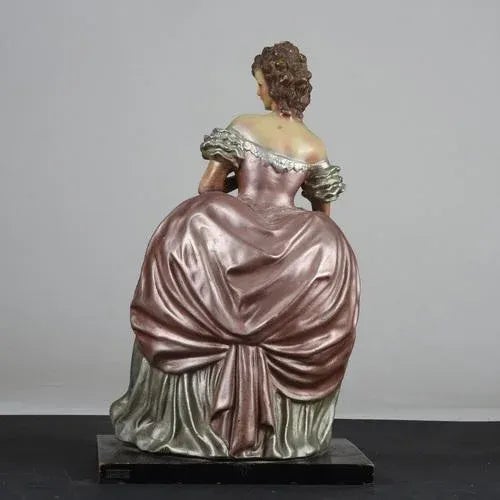 White Woman Girl with Basket of Flowers Ceramic Cacciapuoti Sculpture For Sale - Image 8 of 9