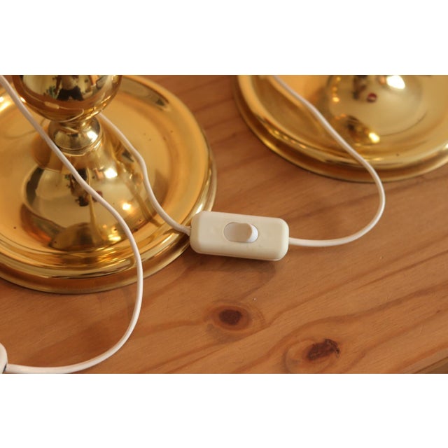 Brass Bobbin Table Lamp, 1970s, Set of 2 For Sale - Image 17 of 18