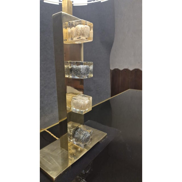Metal Brass and Murano Glass Table Lamp from Justfurnituress SRL For Sale - Image 7 of 18