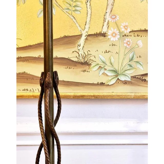 Vintage Bronze Floor Lamp with Entwined Snakes, 1950s For Sale - Image 3 of 15