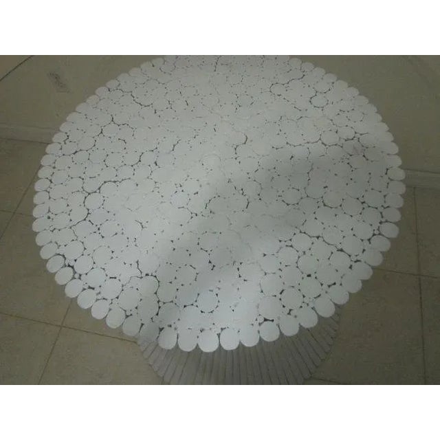 1990s 1990s Rattan Sheaf of Wheat White Dining Table Glass Top Maguire Style For Sale - Image 5 of 12
