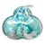 Iridescent Aqua Blue & White Swirled Art Glass Pumpkin Sculpture For Sale - Image 10 of 10