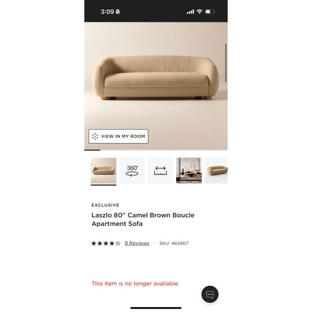 CB2 Cb2 Boucle Sofa For Sale - Image 4 of 6