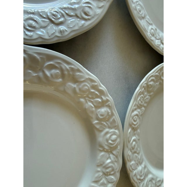 Mid 20th Century Quadrifoglio Rose Embossed Plates - Set of 4 For Sale - Image 4 of 8