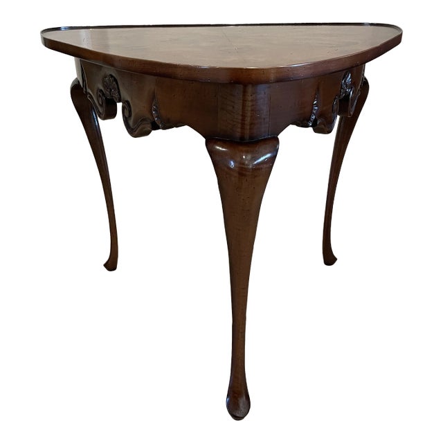 End Table Inlaid Wood Marquetry Style For Sale