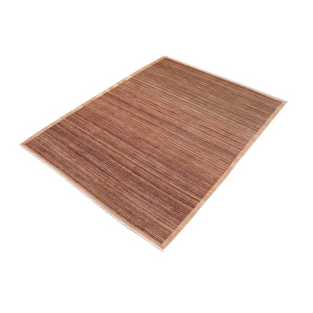 Shabby Chic Shabby Chic Gabbeh Tan/Beige Wool Rug - 6'1'' X 8'9'' For Sale - Image 3 of 10