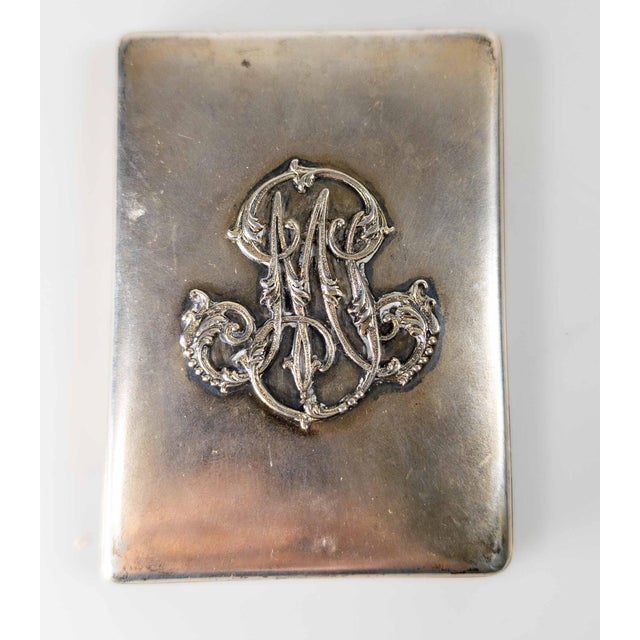 We are offering this fine French 950 sterling silver cover for a vanity set, possibly a soap box. The box has fine...