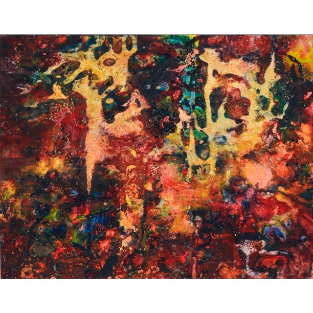 Compelling monotype, oil on paper, titled "Inner Space" by Ralph Edward Joosten (American, 1928-2009). Titled and signed...