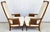 Hollywood Regency Vintage 1960s Italian Hollywood Regency High Back Lounge Armchairs Pair For Sale - Image 3 of 17