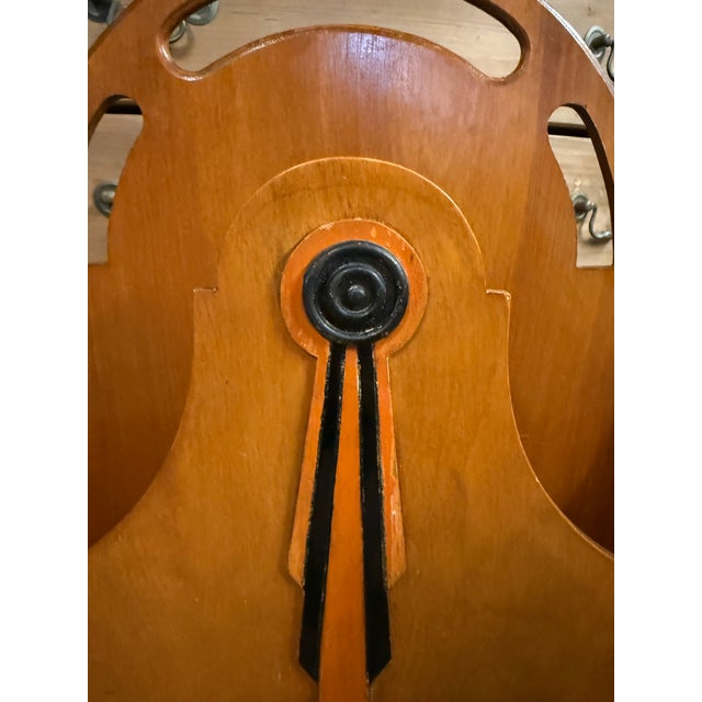 Wood Art Deco Magazine Holder 1920-1930 Hollywood Regency For Sale - Image 7 of 8