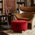 Art Deco 1920s Hungarian Art Deco Ottoman in Kari Sajo Red Velvet For Sale - Image 3 of 14