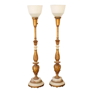 Rembrandt Torchiere Table Lamps - a Pair