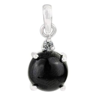 5.71 Ct Single Stone Black Star & Zircon Classic Drop Pendant For Sale