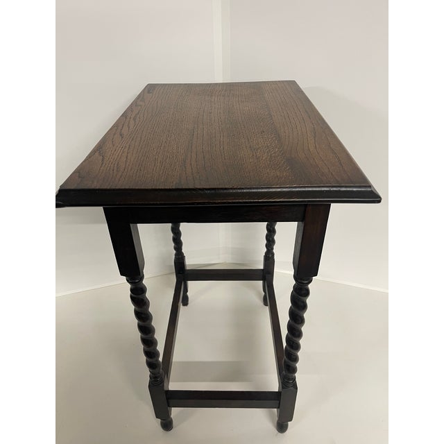 19th Century English Oak Barley Twist Rectangular Side Table For Sale In New York - Image 6 of 12