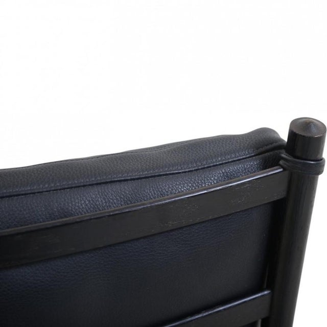Colonial Chair in Black Lacquered Oak and Black Leather by Ole Wanscher, 2000s For Sale - Image 12 of 17