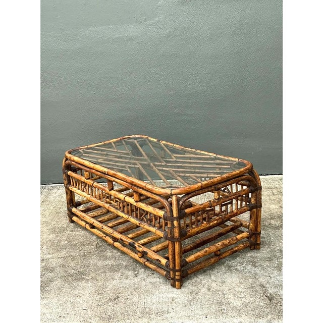 Vintage Bamboo Fretwork and Glass Coffee Table For Sale - Image 12 of 12