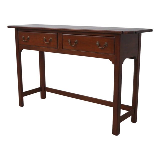 Bench Made Cherry Chippendale 2 Drawer Sofa Table For Sale