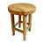 Simple Vintage Round Teak Stool For Sale - Image 4 of 10