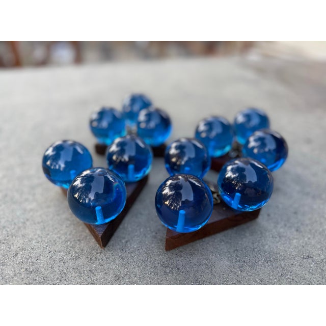 Mid 20th Century Blue Lucite Candle Holders - Set of 4 For Sale - Image 10 of 10