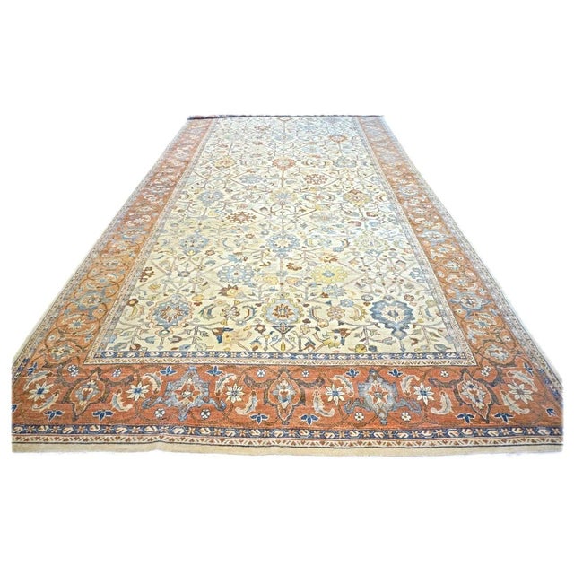 Condition: New Origin: Persia Design: Sultanabad Actual Size: 11'3" x 35'2" Color: Rust, Light Blue, Ivory, Brown Content:...