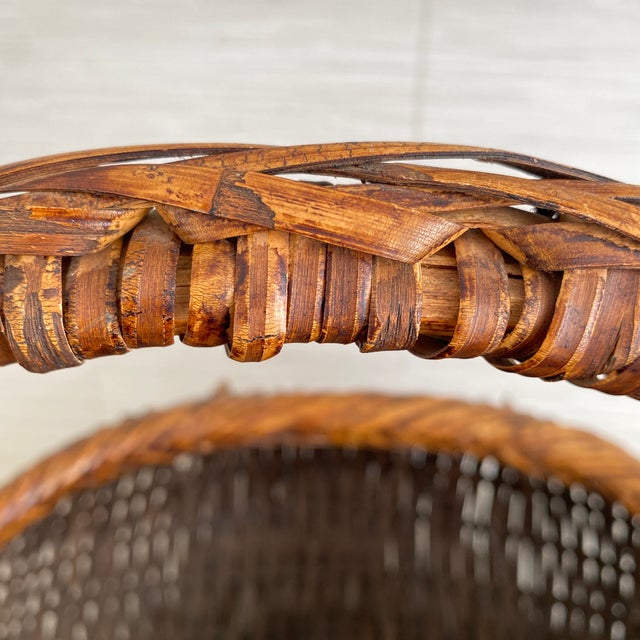 Vintage Large Splint Wood Melon Basket For Sale - Image 11 of 12