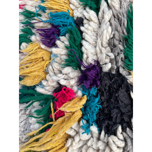 Moroccan Azilal Multicolor Berber Moroccan Wool Rug For Sale - Image 3 of 7