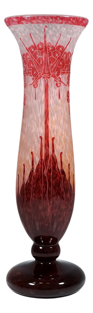 Large Art Deco Cameo Vase by Charles Schneider, 1920s