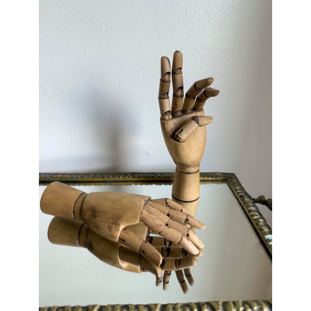 Wood Vintage Mid-Century Articulated Wooden Artist Mannequin Hand For Sale - Image 7 of 11