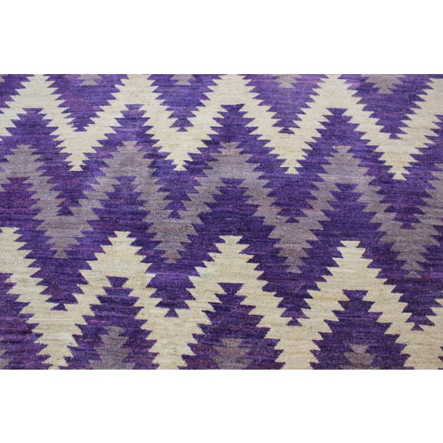 Modern Purple Pattern Rug For Sale In Los Angeles - Image 6 of 9