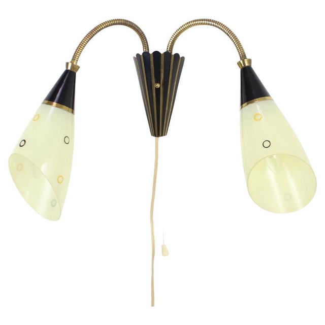 Mid-Century Brass & Glass Wall Lamp, 1960s For Sale - Image 17 of 17