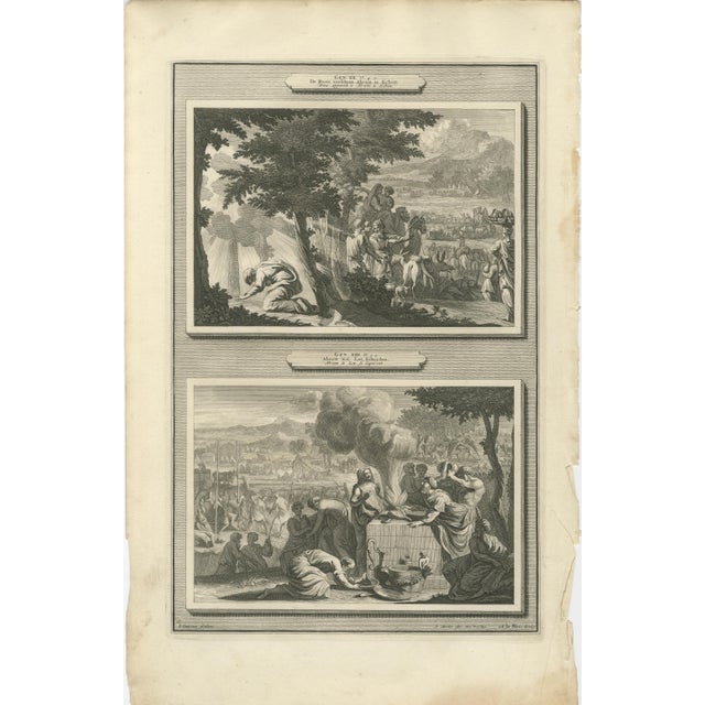 Pieter Mortier, Flood to Babel Scenes, 1700s, Engraving, Set of 6 For Sale - Image 6 of 9