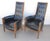 Black Pair Mid Century Modern Hollywood Regency High Back Armchairs For Sale - Image 8 of 12