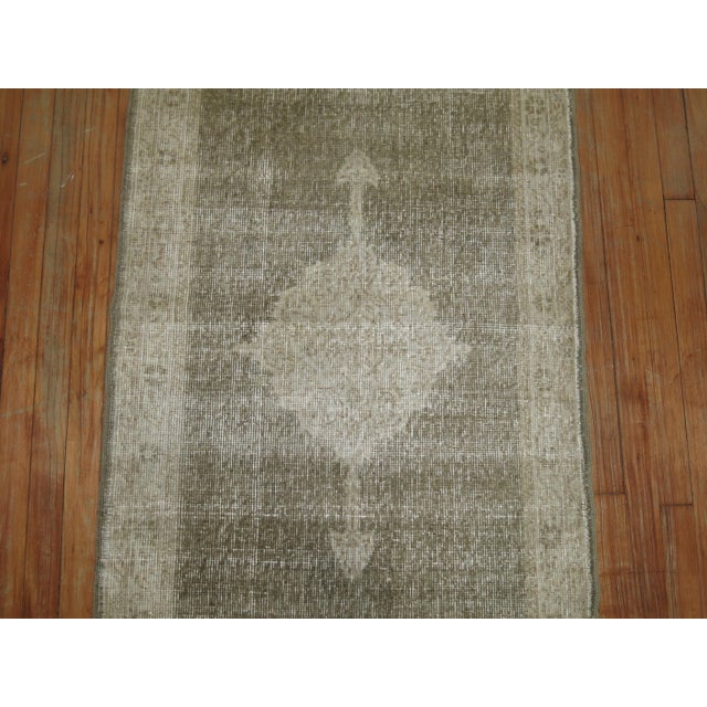 Late 20th Century Worn Vintage Zabihi Collection Turkish Gray Runner - 2'8" x 10' For Sale - Image 5 of 7