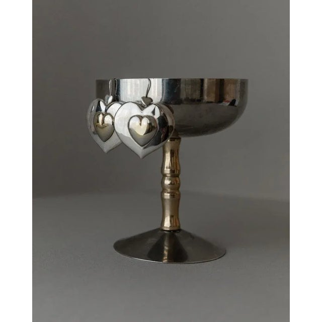 Vintage Silver-Plated Heart Earrings, Set of 2 For Sale - Image 3 of 11