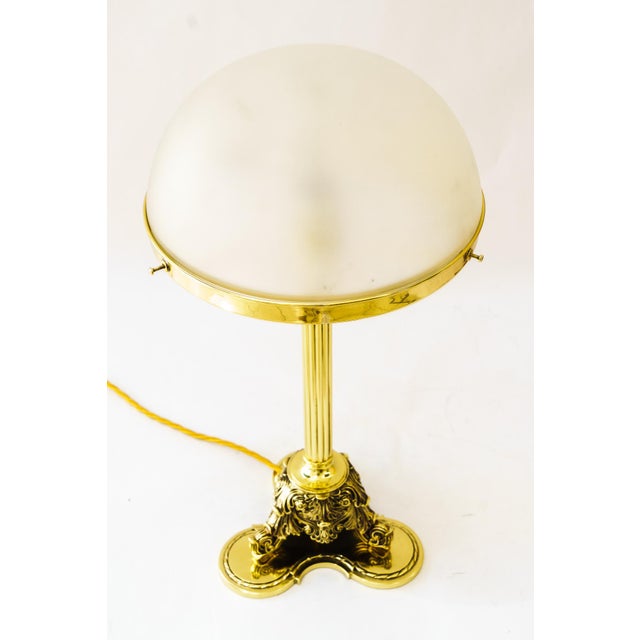 Antique Table Lamp with Glass Shade, 1890s For Sale - Image 6 of 13