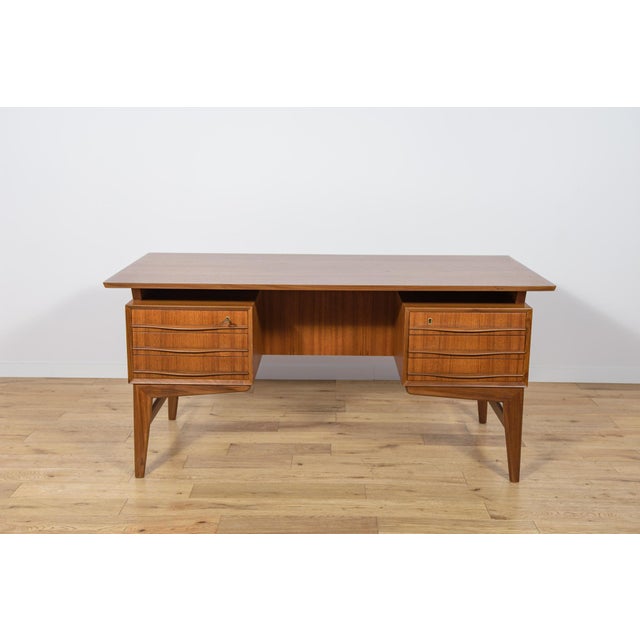 Mid-Century Freestanding Teak Desk, 1960s For Sale - Image 4 of 18