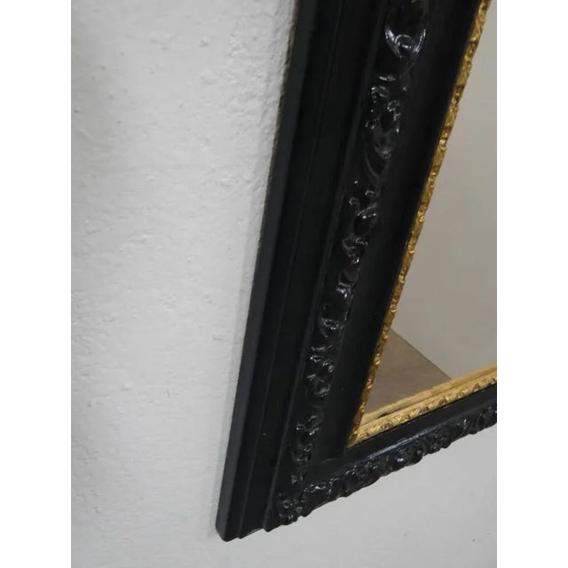 Mirror with Black Gold Frame, 1980s For Sale - Image 6 of 13