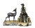 Art Deco French Sculpture of Lady and Gazelle, 1930 For Sale