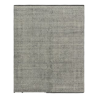Rug & Kilim’s Mamluk Style Rug with Geometric Floral Patterns in Gray and White - 12x15 For Sale
