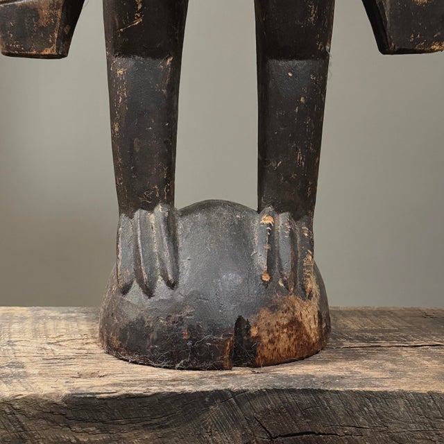 Large Antique Hand Carved African Folk Art Senufo Calao Bird Statue For Sale - Image 12 of 12