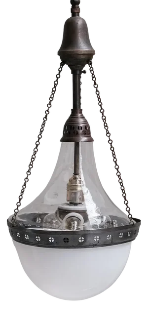 LargeTwo Tone Pendant Light, 1890s
