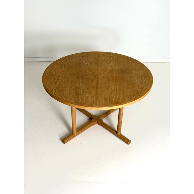 Round Oak Dining Table from Kurt Østervig, 1950s For Sale - Image 3 of 7