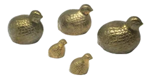 Vintage Brass Partridge Family Figurines - Set of 5
