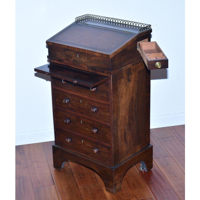 Rosewood Irish Davenport Desk Signed Williams & Gibton of Dublin, Circa 1835 For Sale - Image 4 of 12