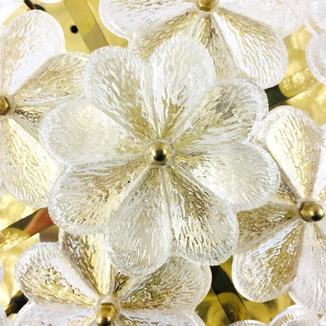 Large Mid-Century Modern Floral Ceiling Light in Murano Glass by Ernst Palme, Germany, 1970s For Sale - Image 6 of 14