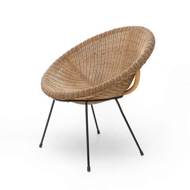 Woven Rattan Armchair, 1950s For Sale - Image 14 of 14